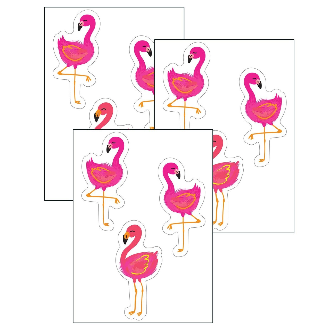 Simply Stylish Tropical Flamingos Cut-Outs, 36 Per Pack, 3 Packs